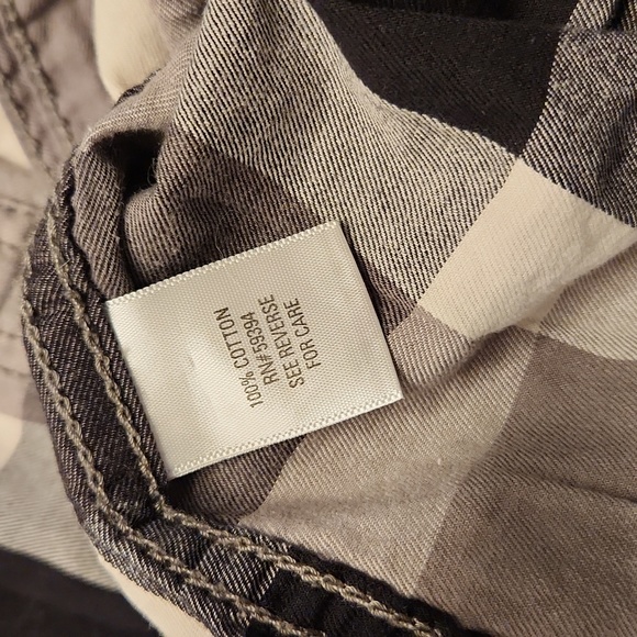 Men's Sonoma XL Button Down Shirt, with 2 Pockets, Checked Black White Gray - Picture 4 of 6